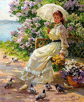 Feeding the pigeons