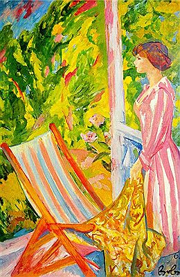 "Young lady on the terrace" 1963 by Rostislav Vovkouchesvski - Auction record, sale price, and art valuation. Compare with similar artists and explore comparable artworks.