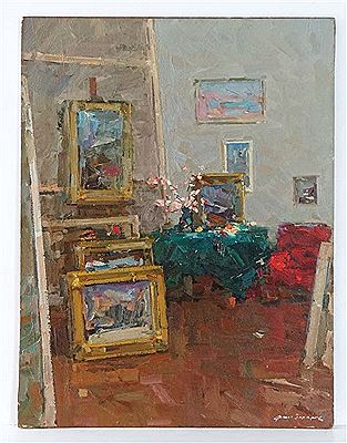 "Artist Studio" 1970 by Fiodor Zakharovich Zakharov - Auction record, sale price, and art valuation. Compare with similar artists and explore comparable artworks.
