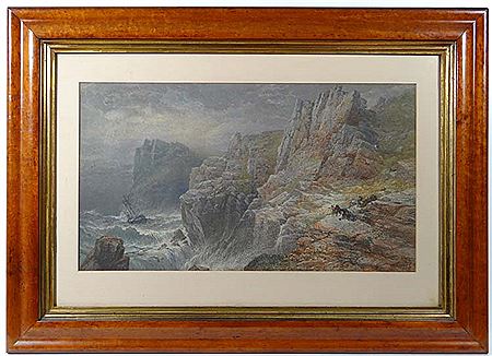 ` Breeches Buoy ` , rescuing a figure from a stricken ship