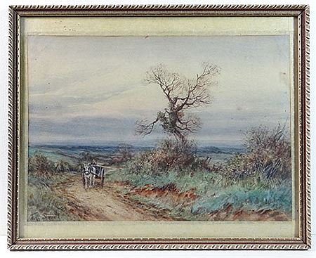Driving a horse and cart on a country road by Joan Molyneux Stannard - Auction record, sale price, and art valuation. Compare with similar artists and explore comparable artworks.