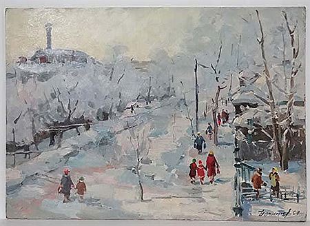 Winter morning by Boris Leonidovich Bochkarev - Auction record, sale price, and art valuation. Compare with similar artists and explore comparable artworks.
