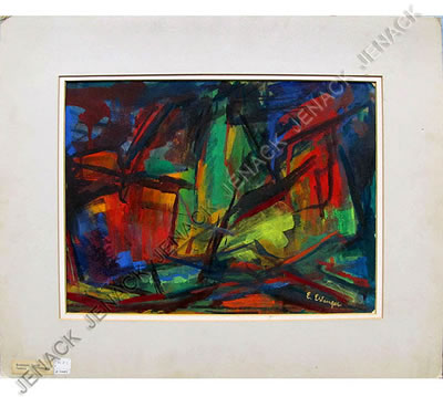 Sample artwork by Elizabeth L Nachman Erlanger (1889 - 1975), known for collage, mixed media, painting, teaching, printmaking - View similar artists and auction records