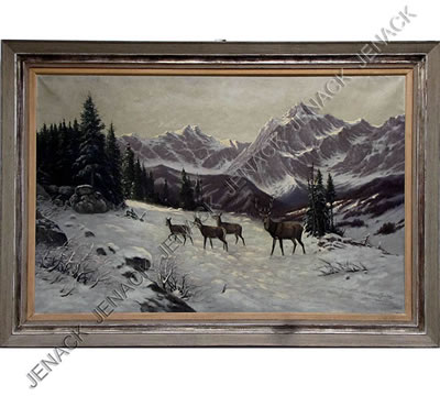 WINTER LANDSCAPE WITH DEER by Clemens Freitag - Auction record, sale price, and art valuation. Compare with similar artists and explore comparable artworks.