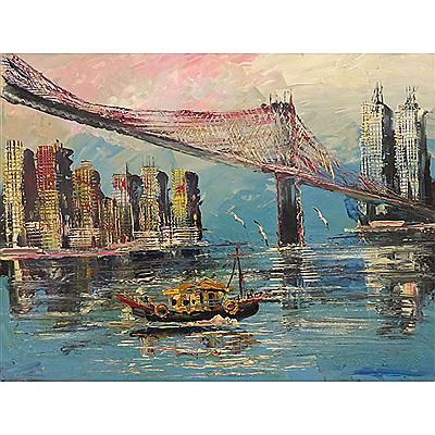 BROOKLYN BRIDGE by Morris Katz - Auction record, sale price, and art valuation. Compare with similar artists and explore comparable artworks.