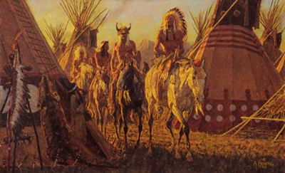 RETURN TO THE LODGES by Arnold Friberg - Auction record, sale price, and art valuation. Compare with similar artists and explore comparable artworks.