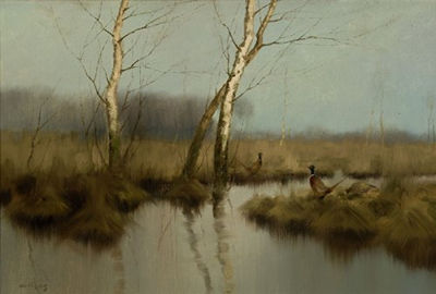 PHEASANTS AT THE CREEK