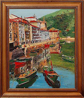 Sample artwork by Santiago Diaz (20th century), known for landscape paintings with a mediterranean touch, black and thick strokes - View similar artists and auction records