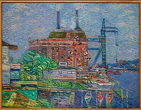 Harlem River with Con Edison plant by Wladyslaw Brzosko - Auction record, sale price, and art valuation. Compare with similar artists and explore comparable artworks.
