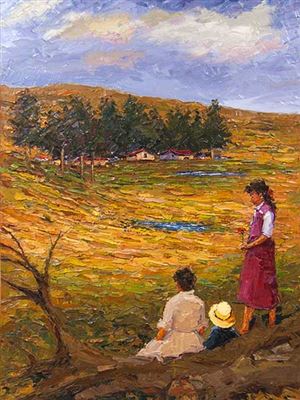 Farm Landscape with Figures