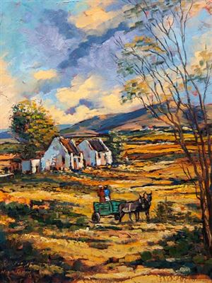 Landscape with Donkey Cart by Nadia Kleyn - Auction record, sale price, and art valuation. Compare with similar artists and explore comparable artworks.