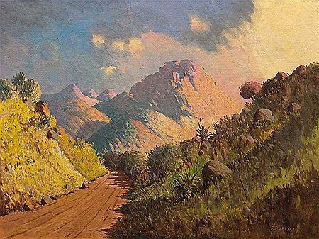 Mountain Landscape with Country Road by Robert Pohl - Auction record, sale price, and art valuation. Compare with similar artists and explore comparable artworks.