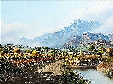 Mountain Landscape with Vineyards