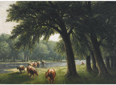Cattle by a River