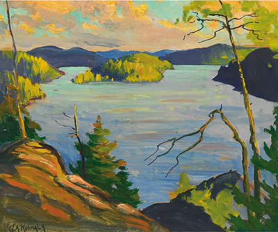 Sun Rise at the Cliff by George Arthur Kulmala - Auction record, sale price, and art valuation. Compare with similar artists and explore comparable artworks.