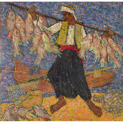 Sample artwork by Wadie Mahdy (1921 - 2000), known for figure, portrait, landscape, still life and genre painting - View similar artists and auction records