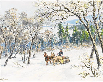 Hauing Logs by William Sadd - Auction record, sale price, and art valuation. Compare with similar artists and explore comparable artworks.
