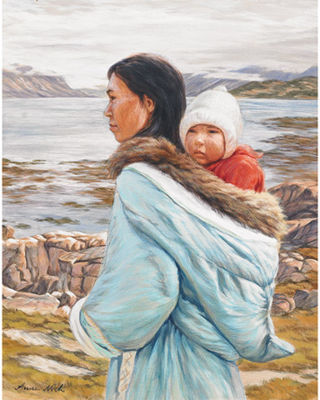 Woman in Blue Parka by Anna Noeh - Auction record, sale price, and art valuation. Compare with similar artists and explore comparable artworks.