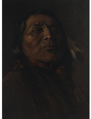 PORTRAIT OF A SIOUX WARRIOR by James Henderson - Auction record, sale price, and art valuation. Compare with similar artists and explore comparable artworks.