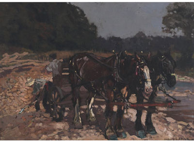 TEAM OF HORSES AT THE GRAVEL PIT