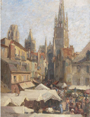 MARKET SCENE IN THE CITY SQUARE