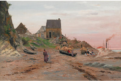 Sample artwork by Georgiana L'Aubiniere (1848 - 1930), known for landscape and marine painting - View similar artists and auction records