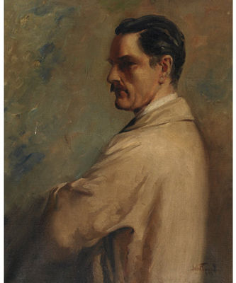 Portrait of John Wentworth Russell: SELF-PORTRAIT IN AN ARTIST’S SMOCK