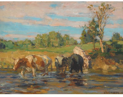 CATTLE BY THE FORD IN SEPTEMBER