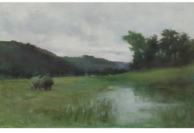 LANDSCAPE WITH HAY WAGON