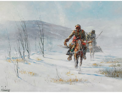 INDIANS IN A BLIZZARD