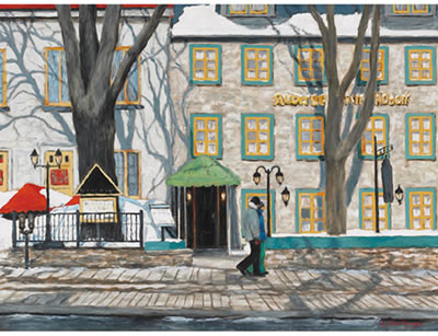 Sample artwork by Luc Deschamps (Born 1961), known for city scene, street scene painting - View similar artists and auction records