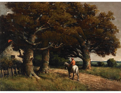 LANDSCAPE WITH HORSE AND RIDER
