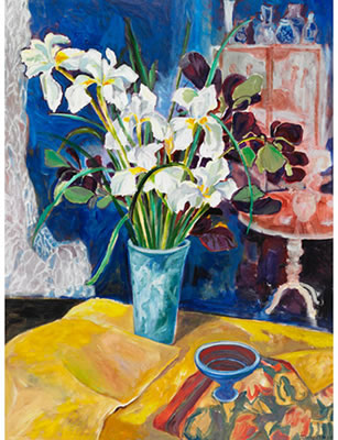 INTERIOR WITH WHITE IRIS