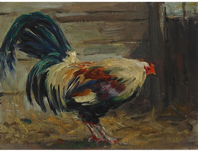 ROOSTER IN THE BARN