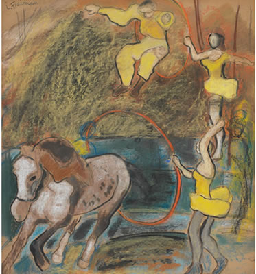 Sample artwork by Lillian Freiman (1908 - 1986), known for modernist painting, female heads, figure, genre - View similar artists and auction records