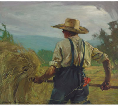 HAYING by Frederick Sproston Challener - Auction record, sale price, and art valuation. Compare with similar artists and explore comparable artworks.