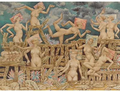 DANCERS IN THE NIGHT GARDEN by Gary Slipper - Auction record, sale price, and art valuation. Compare with similar artists and explore comparable artworks.
