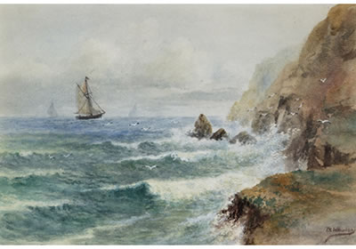 COASTAL SCENE WITH SHIPS by Thomas Harrison Wilkinson - Auction record, sale price, and art valuation. Compare with similar artists and explore comparable artworks.