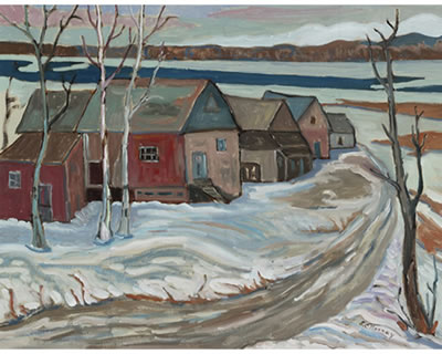 SHACKS ON THE OTTAWA RIVER by Sidney Charles Mooney - Auction record, sale price, and art valuation. Compare with similar artists and explore comparable artworks.