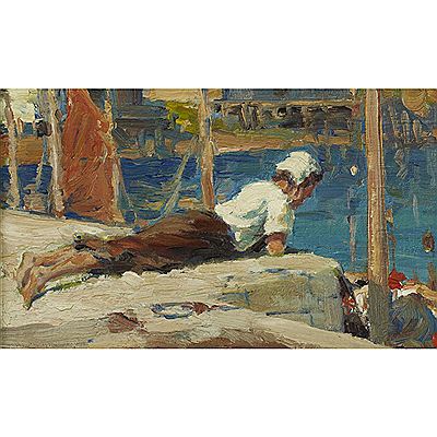 CHILD AT A DOCK