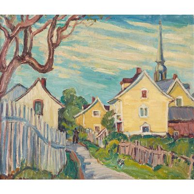 YELLOW HOUSES, LAMOURASKA, P.Q. by Naomi Groves - Auction record, sale price, and art valuation. Compare with similar artists and explore comparable artworks.