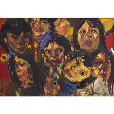 NINE HEADS by Arthur Shilling - Auction record, sale price, and art valuation. Compare with similar artists and explore comparable artworks.