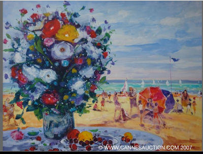 Fleurs et fruits sur la plage