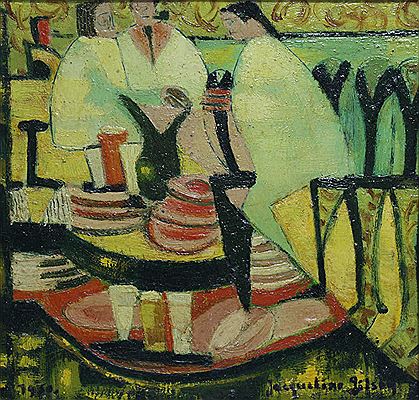 "Trois amis au café" by Jacqueline Gilson - Auction record, sale price, and art valuation. Compare with similar artists and explore comparable artworks.