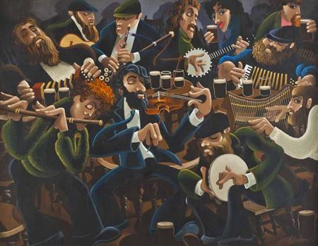 Sample artwork by George Callaghan (Born 1941), known for landscape, figure, genre painting - View similar artists and auction records
