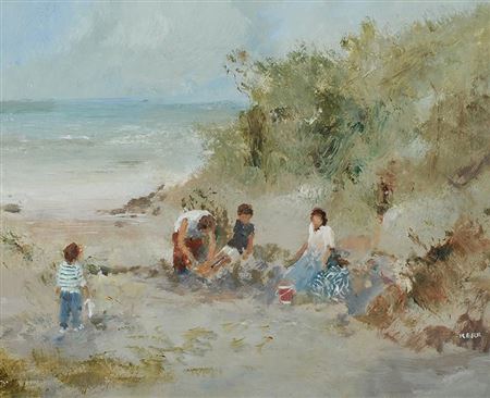 BEACH PICNIC by Tom Kerr - Auction record, sale price, and art valuation. Compare with similar artists and explore comparable artworks.