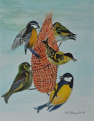 "BIRDS FEEDING"