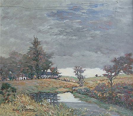 RURAL LANDSCAPE WITH FARM by Robert J Walker - Auction record, sale price, and art valuation. Compare with similar artists and explore comparable artworks.