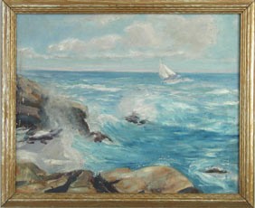 Seascape with Sailboat