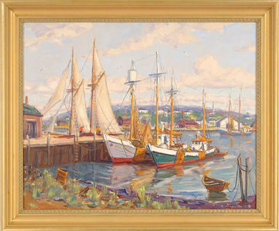 Gloucester Harbor by Charles Stepule - Auction record, sale price, and art valuation. Compare with similar artists and explore comparable artworks.